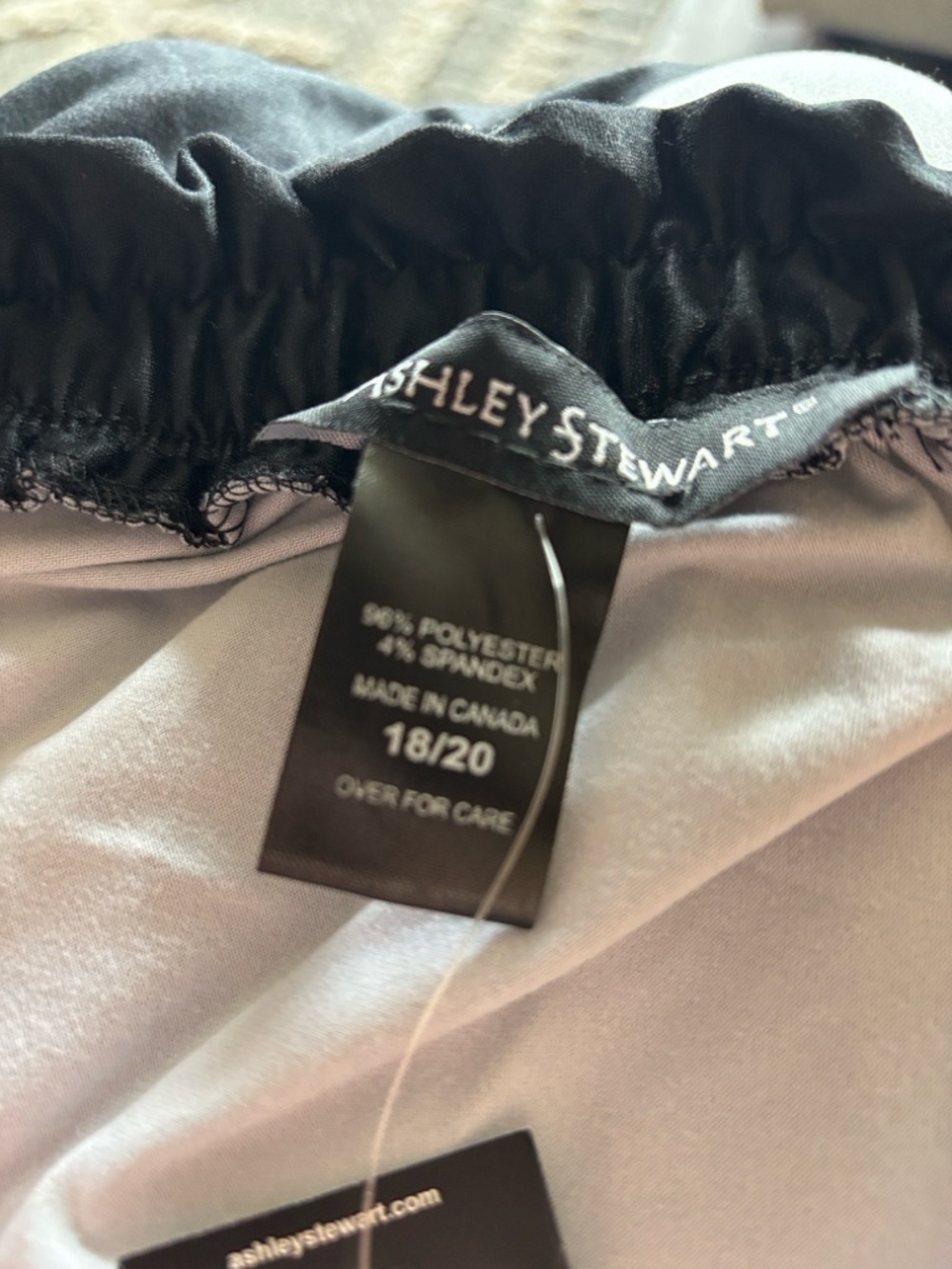 Ashley Stewart blk white Palm Off-Shoulder flare mid sleeve dress size 18/20 - Picture 8 of 10